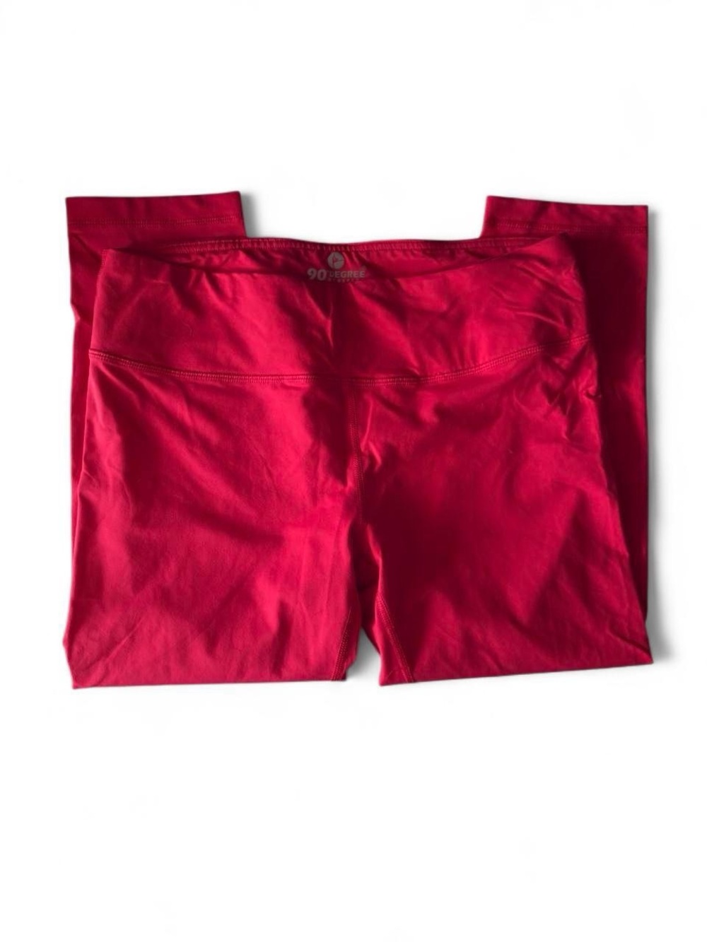 90 Degree By Reflex Bright Red Girls' Active Capri Leggings